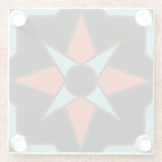 Vinta Catalina Island Tile Design Glasuntersetzer (Rückseite)