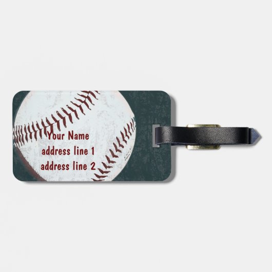 vintade redete Basebalballumbau an Gepäckanhänger (Rückseite horizontal)