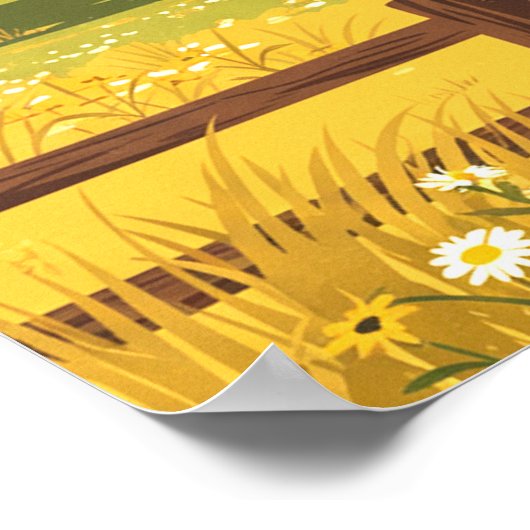 Vintae Denton Texas Poster (Ecke)