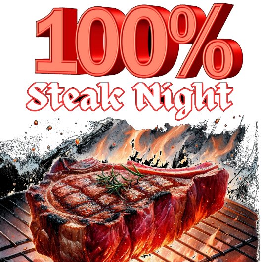Vintag 100% Steak Night T-Shirt