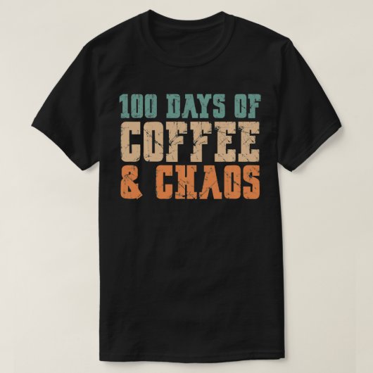 Vintag 100. Tag 100 Tage Kaffeehaus T-Shirt (Design vorne)