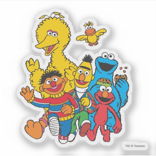 Vintag 123 Sesamstraße Aufkleber (Vorderseite)