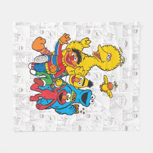 Vintag 123 Sesamstraße Fleecedecke (Vorderseite (Horizontal))