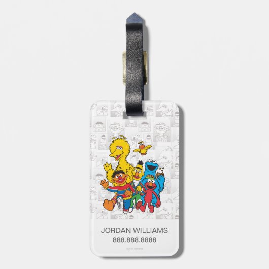 Vintag 123 Sesamstraße Gepäckanhänger (Rückseite vertikal)