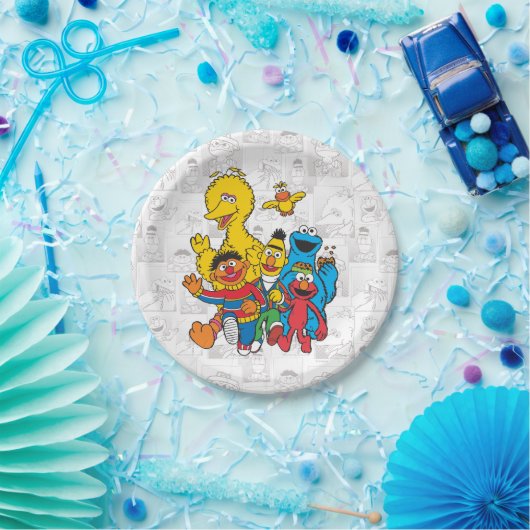 Vintag 123 Sesamstraße Pappteller (Party)