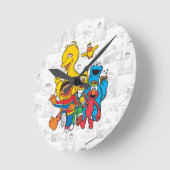 Vintag 123 Sesamstraße Runde Wanduhr (Winkel)