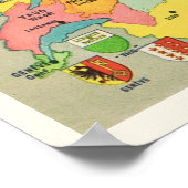 Vintag 12x16 Schweiz Karte Drucken Poster (Ecke)