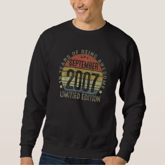 Vintag 15. Geburtstag September 2007 15 Jahre alt Sweatshirt