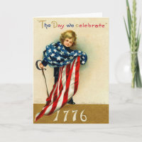 Vintag 1776 - 4. Juli Card