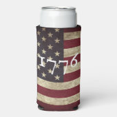 Vintag 1776 amerikanische Flagge Selters Dosenkühler (Seltzer Vorderseite)