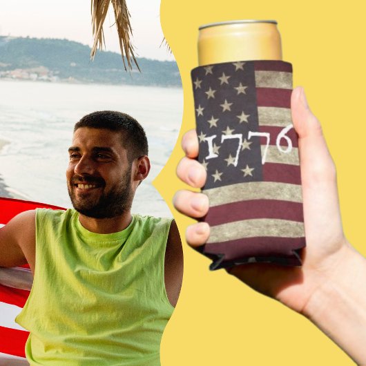 Vintag 1776 amerikanische Flagge Selters Dosenkühler