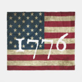 Vintag 1776 Amerikanischer Flaggenpatriotisch Fleecedecke (Vorderseite (Horizontal))