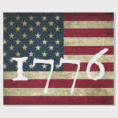 Vintag 1776 Amerikanischer Flaggenpatriotisch Geschenkpapier (Flach)