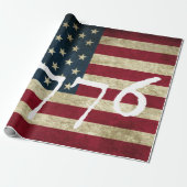 Vintag 1776 Amerikanischer Flaggenpatriotisch Geschenkpapier (Ungerollt)