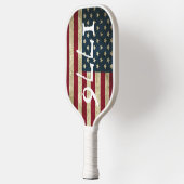 Vintag 1776 Amerikanischer Flaggenpatriotisch Pickleball Schläger (Links)