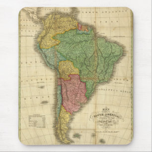 Vintag 1826 South America Map von Anthony Finley Mousepad