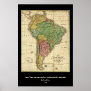 Vintag 1826 South America Map von Anthony Finley Poster