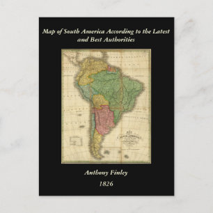 Vintag 1826 South America Map von Anthony Finley Postkarte