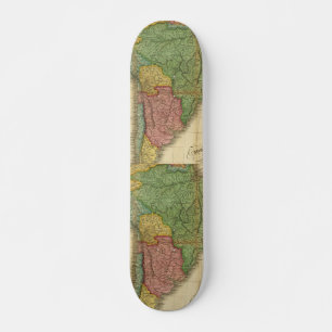 Vintag 1826 South America Map von Anthony Finley Skateboard