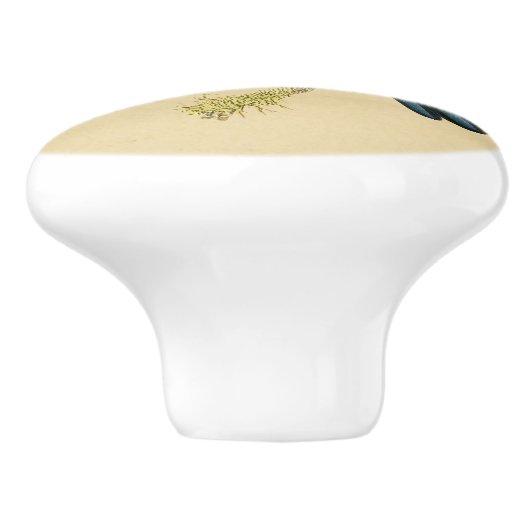 Vintag 1830 Hummingbird Drawer Knob Keramikknauf (Seitenansicht)