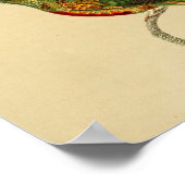 Vintag 1830 Hummingbird Print Red Green Poster (Ecke)