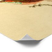 Vintag 1830 Hummingbird Print Red Green Poster (Ecke)