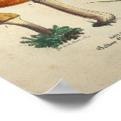 Vintag 1831 Mushroom Variety Yellow Brown Print Poster (Ecke)