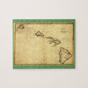 Vintag 1837 Hawaii-Karte - Hawaiianische Inseln Puzzle