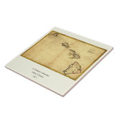 Vintag 1837 Hawaii Map - Hawaiianische Inseln Fliese (Seite)