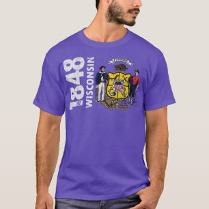 Vintag 1845 Wisconsin-Staatsflagge T-Shirt