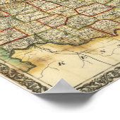Vintag 1851 Ohio Karte Poster (Ecke)