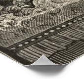 Vintag 1853 Art to Jules Verne's Zacharius Poster (Ecke)