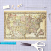 Vintag 1861 - 1889 USA Karte Seidenpapier (Handwerk)