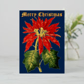 Vintag 1867 Poinsettia Weihnachten Folien Feiertagskarte (Stehend vorne)