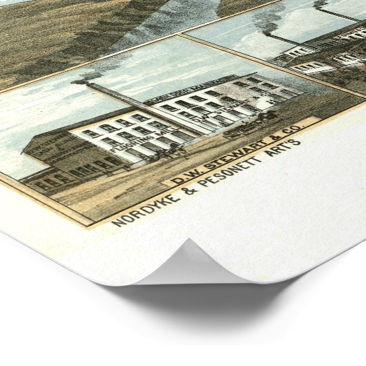 Vintag 1870 Dayton Ohio View Poster (Ecke)