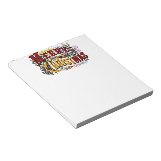 Vintag 1876 Frohe Weihnachts-Notepad Notizblock (angewinkelt)