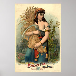 Vintag 1886 Indiana Staat Fair, Indianapolis Poster