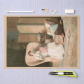 Vintag 1888 Mutter und Kind, wiederhergestellt Dec Seidenpapier (Handwerk)