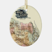 Vintag 1890 Karte des Landkreises Marin Keramikornament (Rechts)