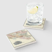 Vintag 1890 Karte des Landkreises Marin Steinuntersetzer (Seitenansicht)