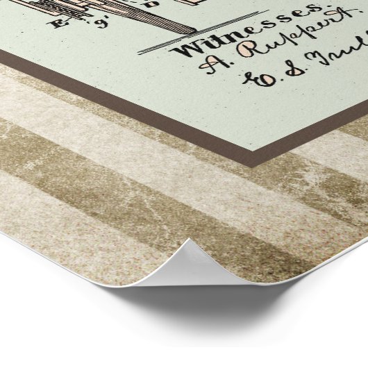 Vintag 1894 Carr Bicycle Patent Poster (Ecke)