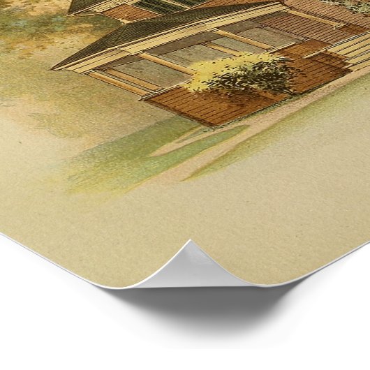 Vintag 1895 Kunsthaus - Farbdruck Poster (Ecke)