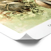 Vintag 1895 Pilze Weißbraune Kunstdrucke Poster (Ecke)