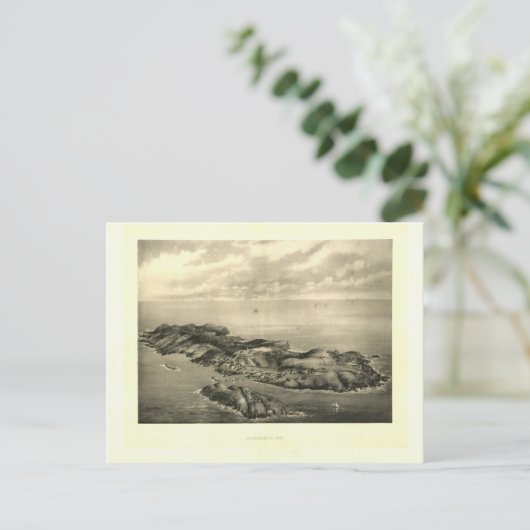 Vintag 1896 Monhegan Island Print Postkarte (Stehend Vorderseite)