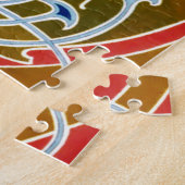 Vintag 1898 Jugendstil-Pfau von Gisbert Combaz Puzzle (Seite)