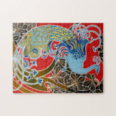 Vintag 1898 Jugendstil-Pfau von Gisbert Combaz Puzzle (Horizontal)