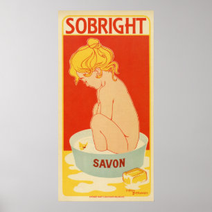 Vintag 1899 französische Seifenwerbung Poster