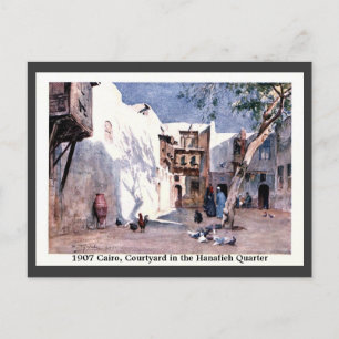 Vintag 1900 Ägypten Kairo Courtyard Hanafieh Postkarte