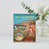 Vintag 1900 San Salvadour Reiseplakat Postkarte (Stehend Vorderseite)