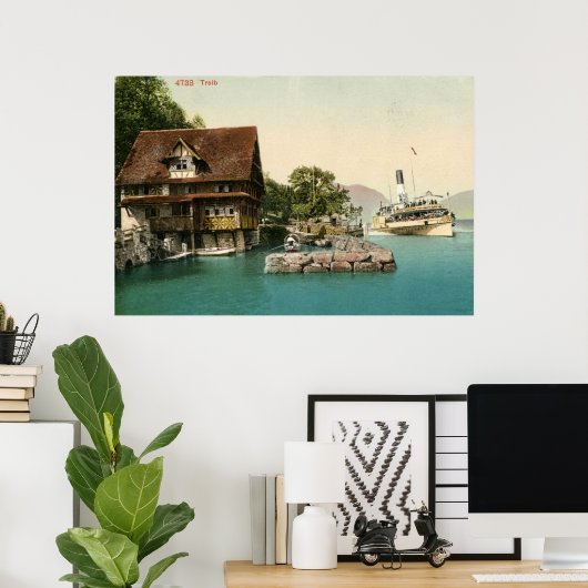 Vintag 1900 Treib und Vierwaldstättersee Poster (Heimbüro)